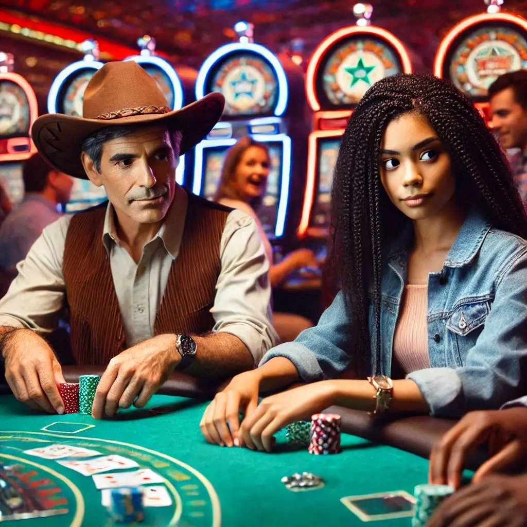 due giocatori di poker in un WIN UNIQUE CASINO